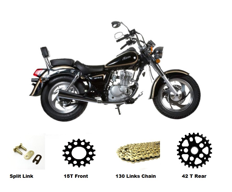 Chain & Sprockets Set GOLD Sinnis Vista